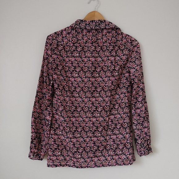 Vintage 80s Ports International Cotton Floral Blouse Size Small - Picture 3 of 12